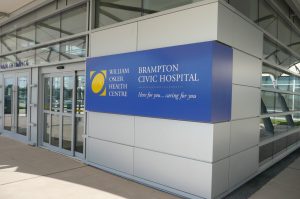 Hospital wall logo of Brampton Civic Hospital