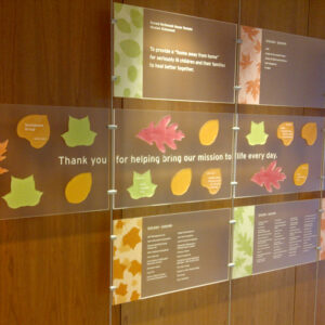 Wall signage at Ronald McDonald House