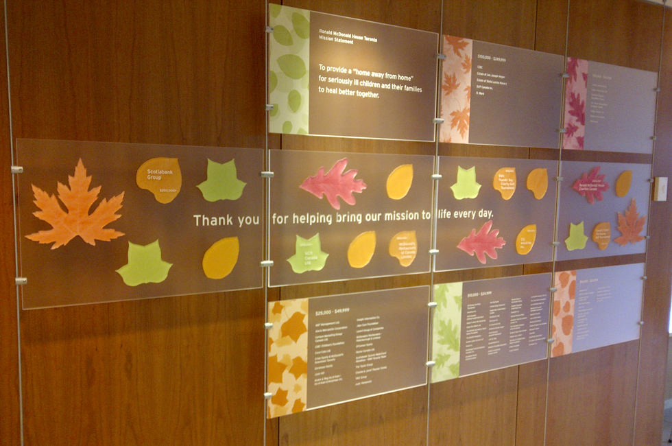 Wall signage at Ronald McDonald House