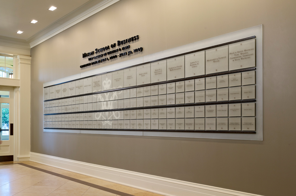 Wall signage of The College of William and Mary